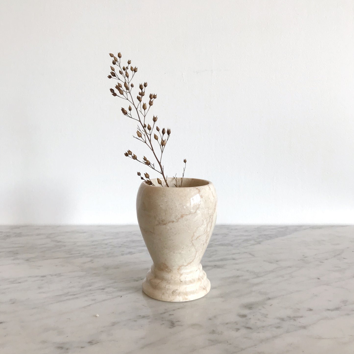 Simple Footed Stone Vase, 5"