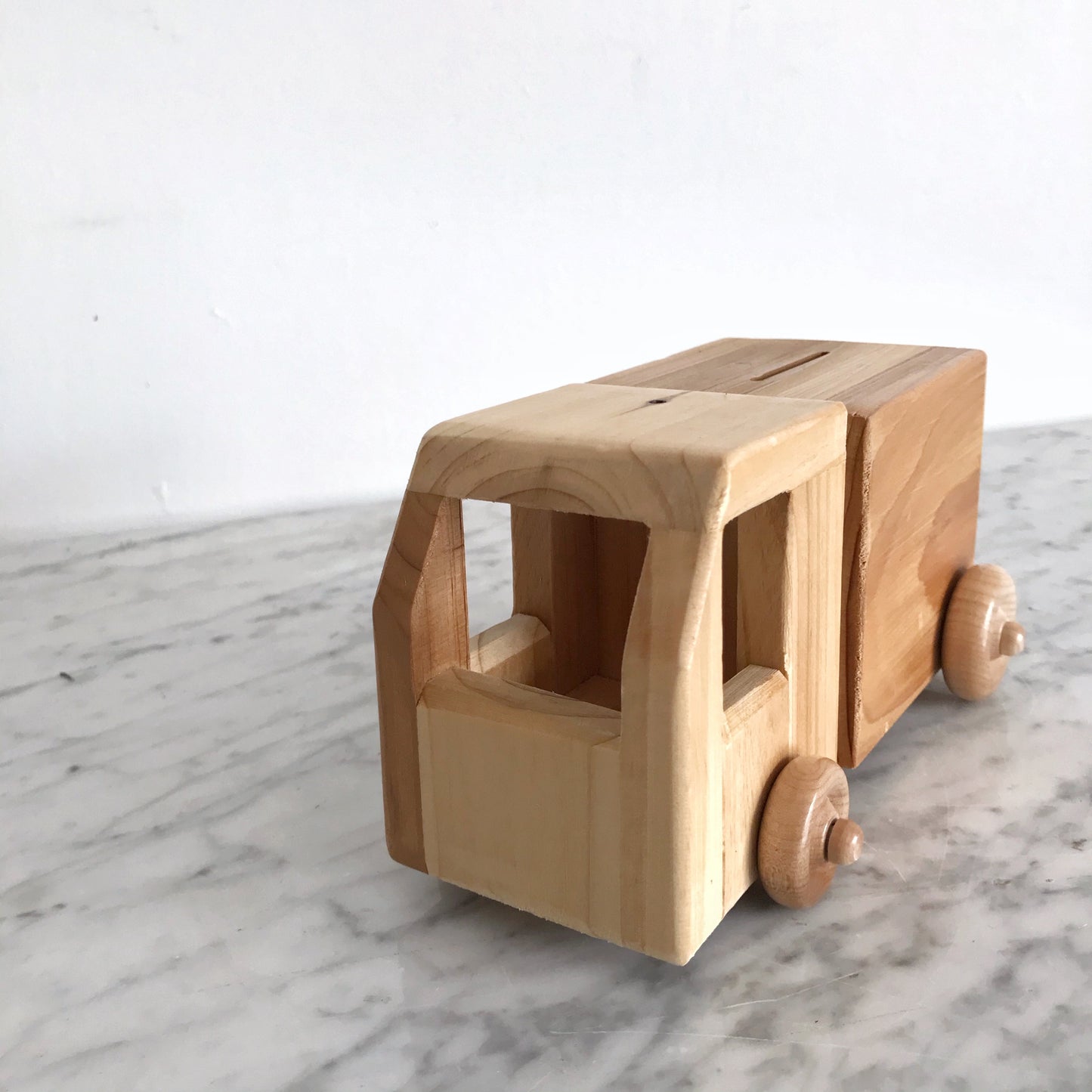 Handcrafted Wooden Truck Coin Bank