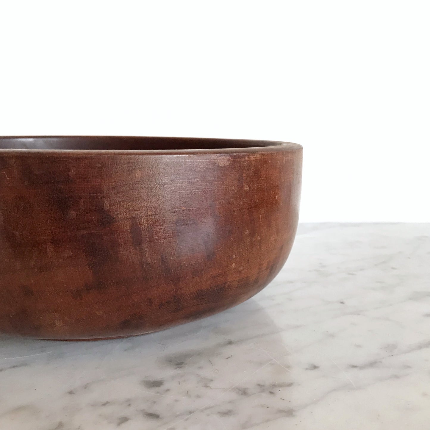 Vintage Turned Wood Serving Bowl, 10”