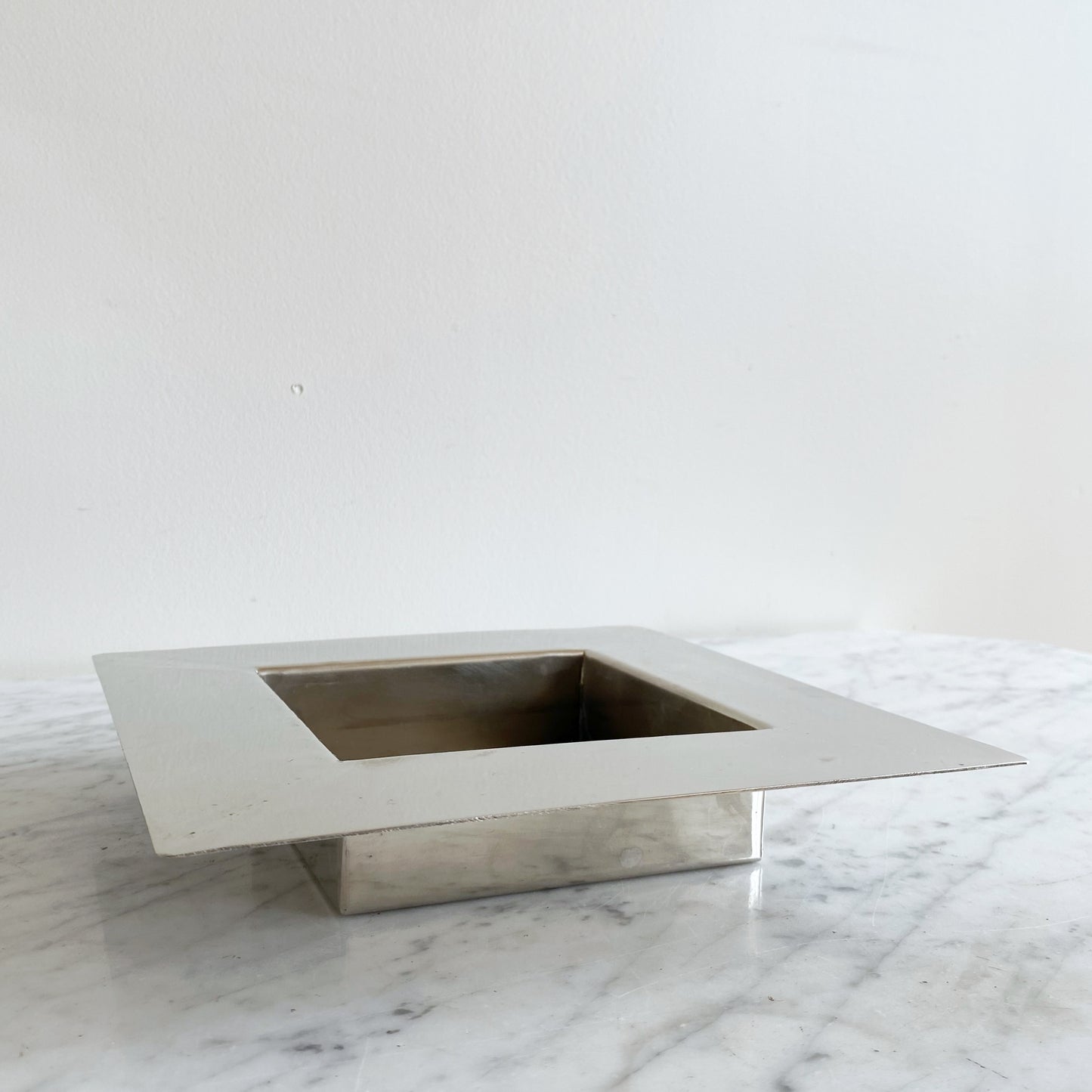 Vintage Postmodern Polished Silver Tray
