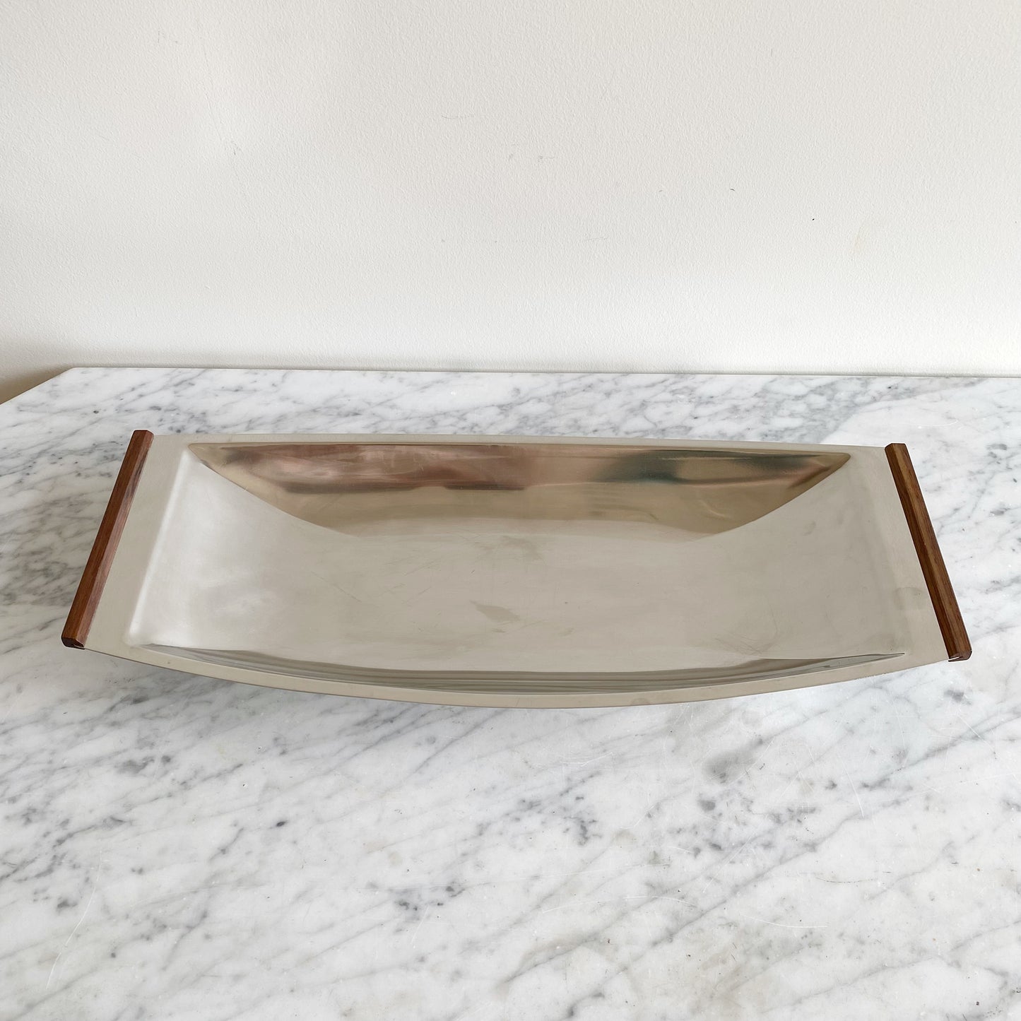 XL Vintage Danish Stainless Steel Serving Tray, 19"