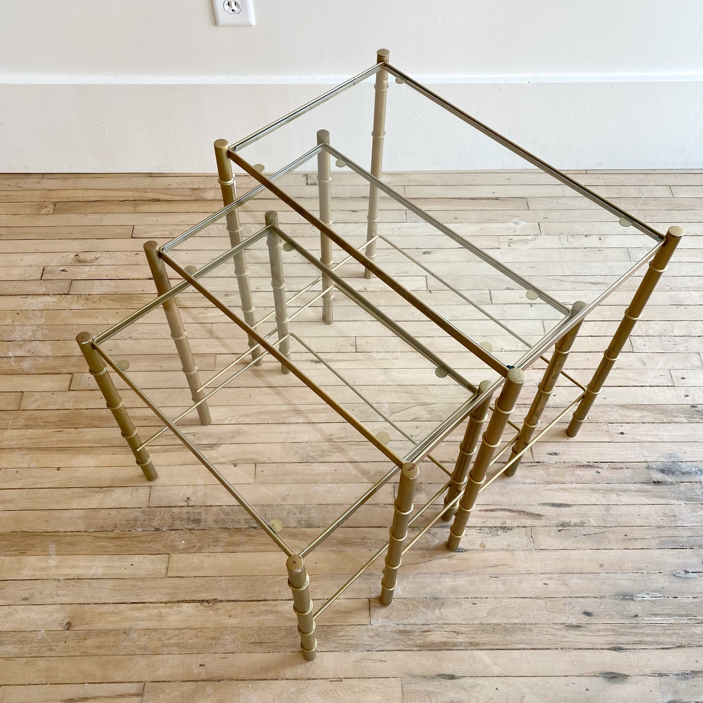 Set of Vintage Gold Nesting Tables