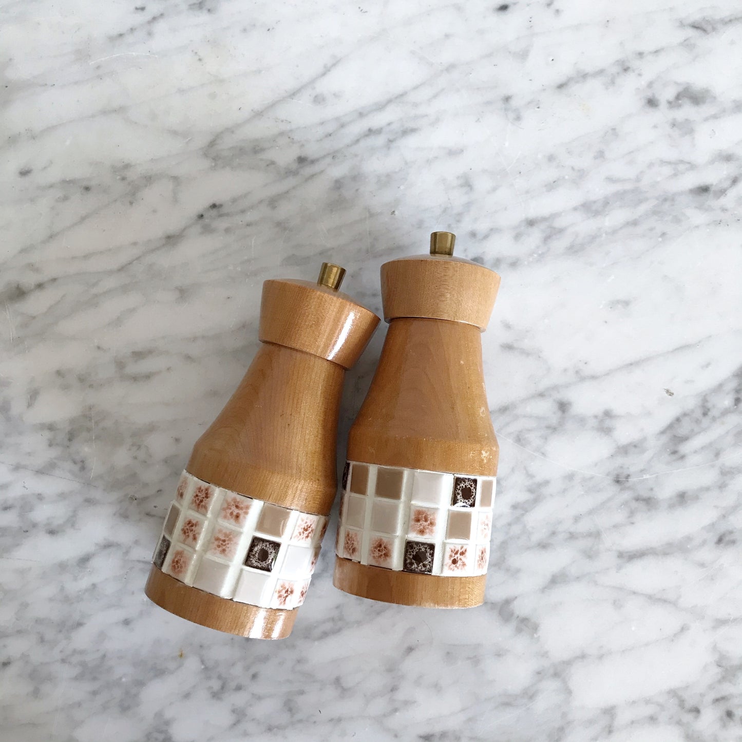 Vintage Mosaic S&P Shaker Set, Japan