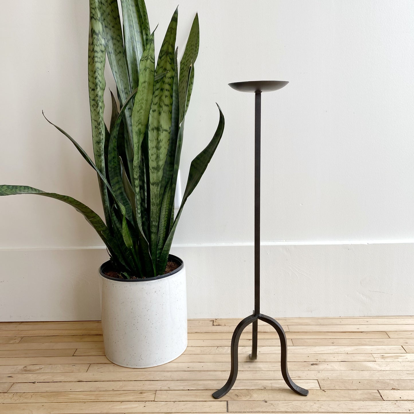 27" Vintage Large Iron Pillar Candle Stand