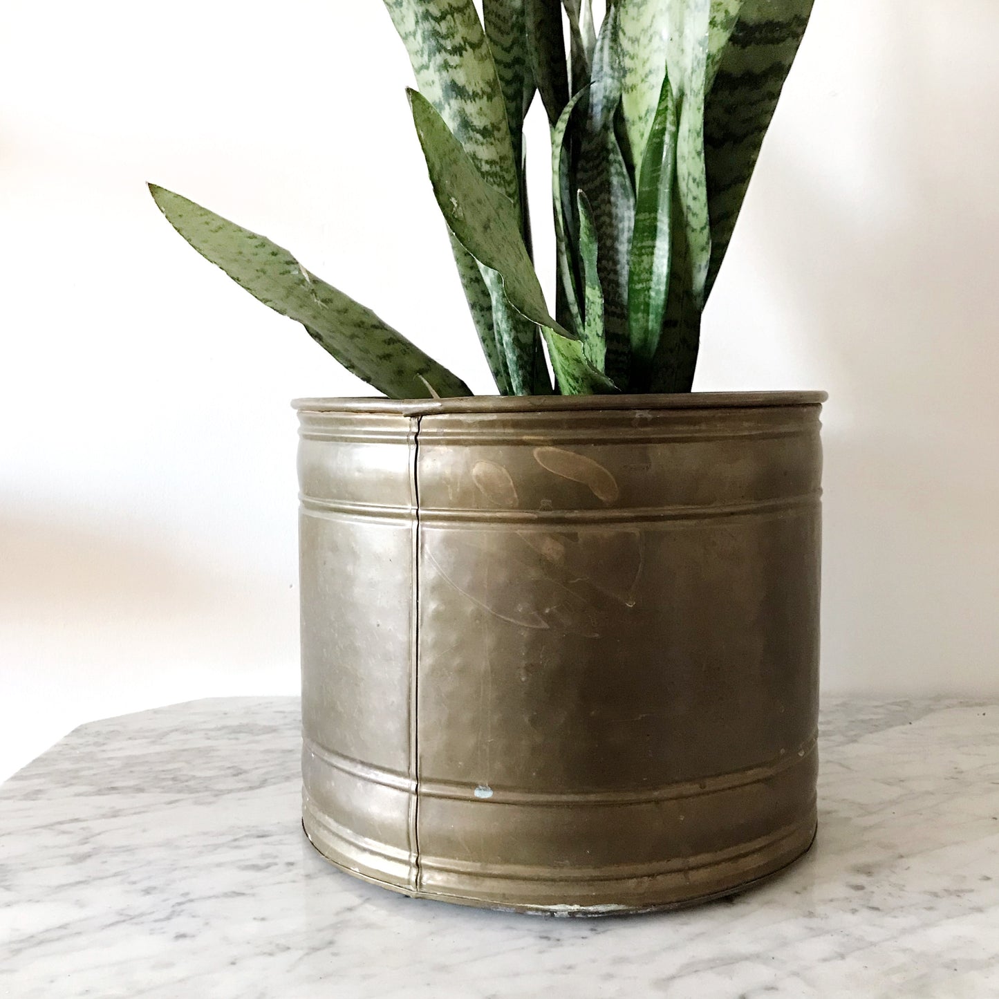 X-Large Vintage Brass Planter