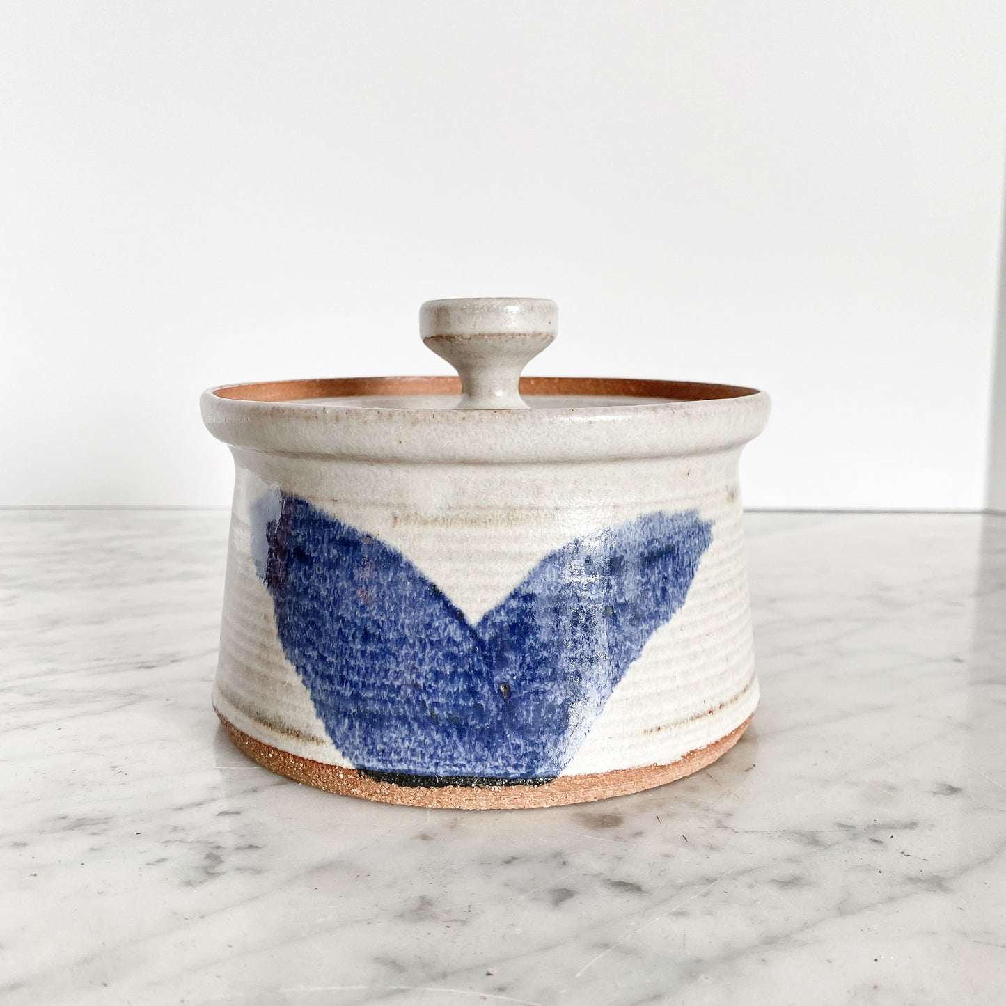 Ceramic Lidded Container w/ Spoon Slot