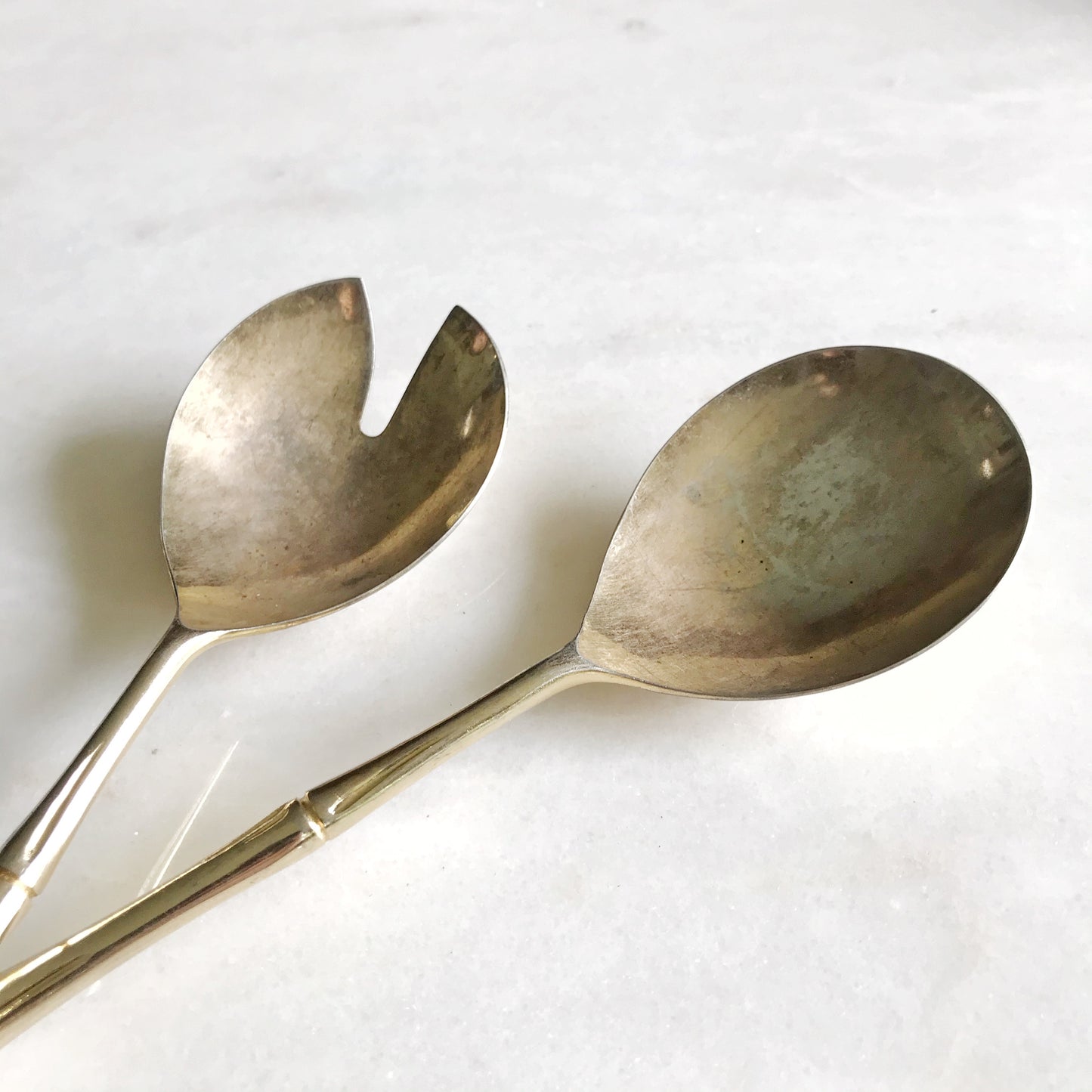 Vintage Gold Bamboo Serving Utensils