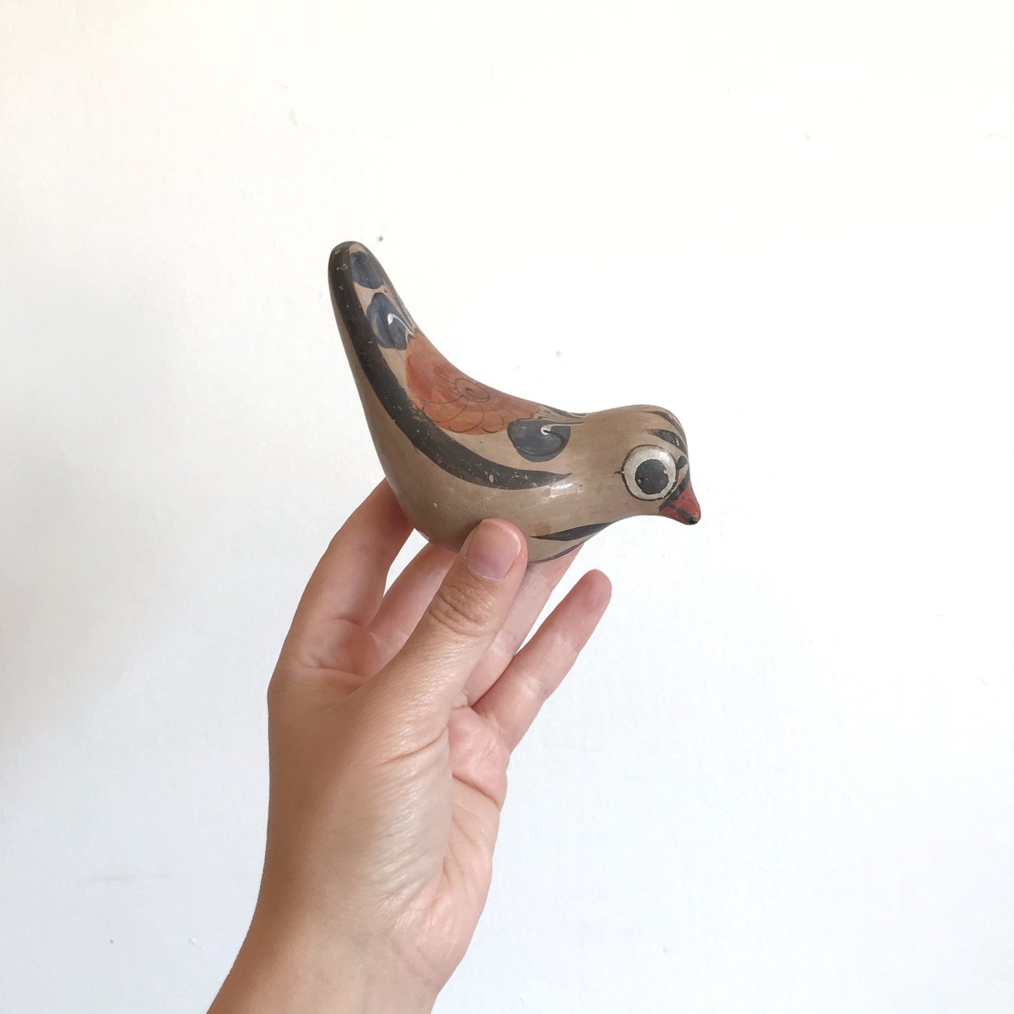 Vintage Hand-painted Clay Bird