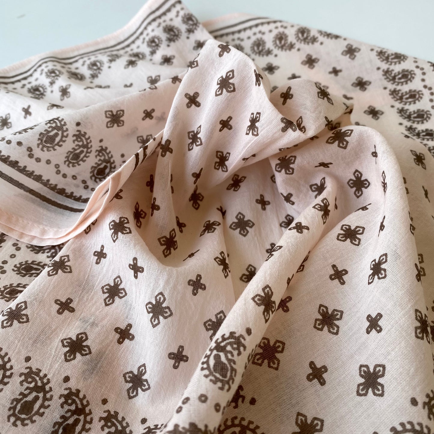 Block Printed Cotton Bandana, Choose Color