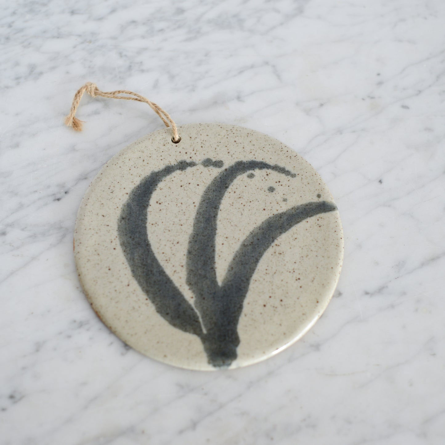 Handcrafted Stoneware Trivet, 7”