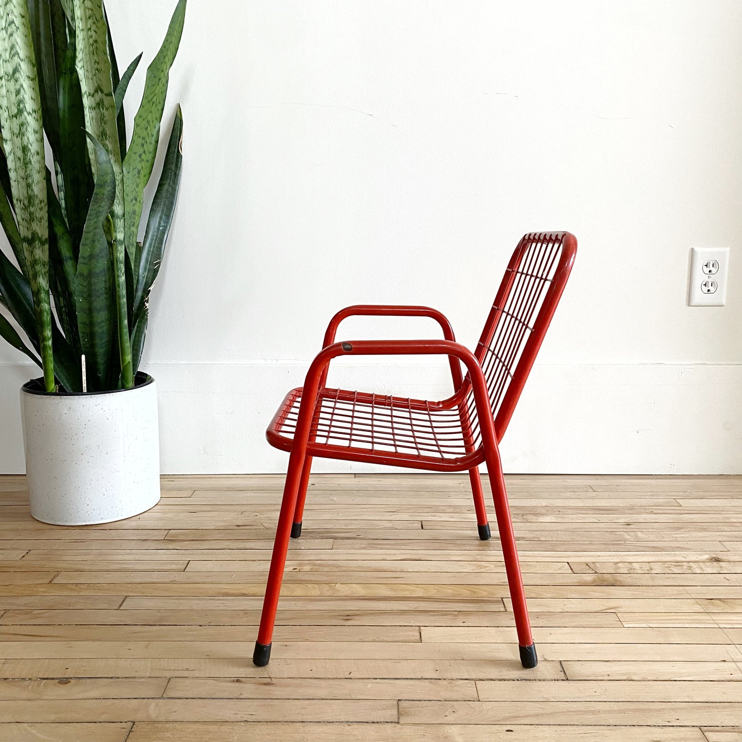 Child’s Vintage Red Metal Chair