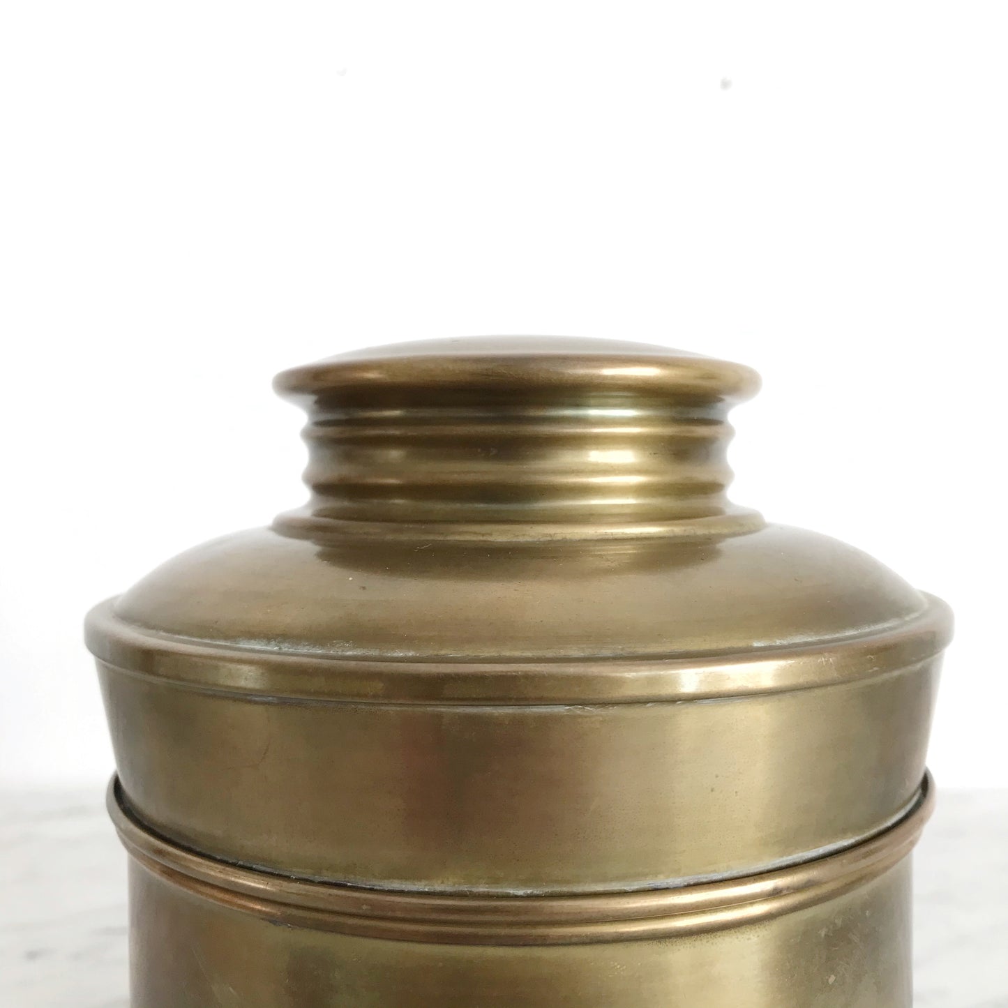 Vintage Brassy Canister with Lid