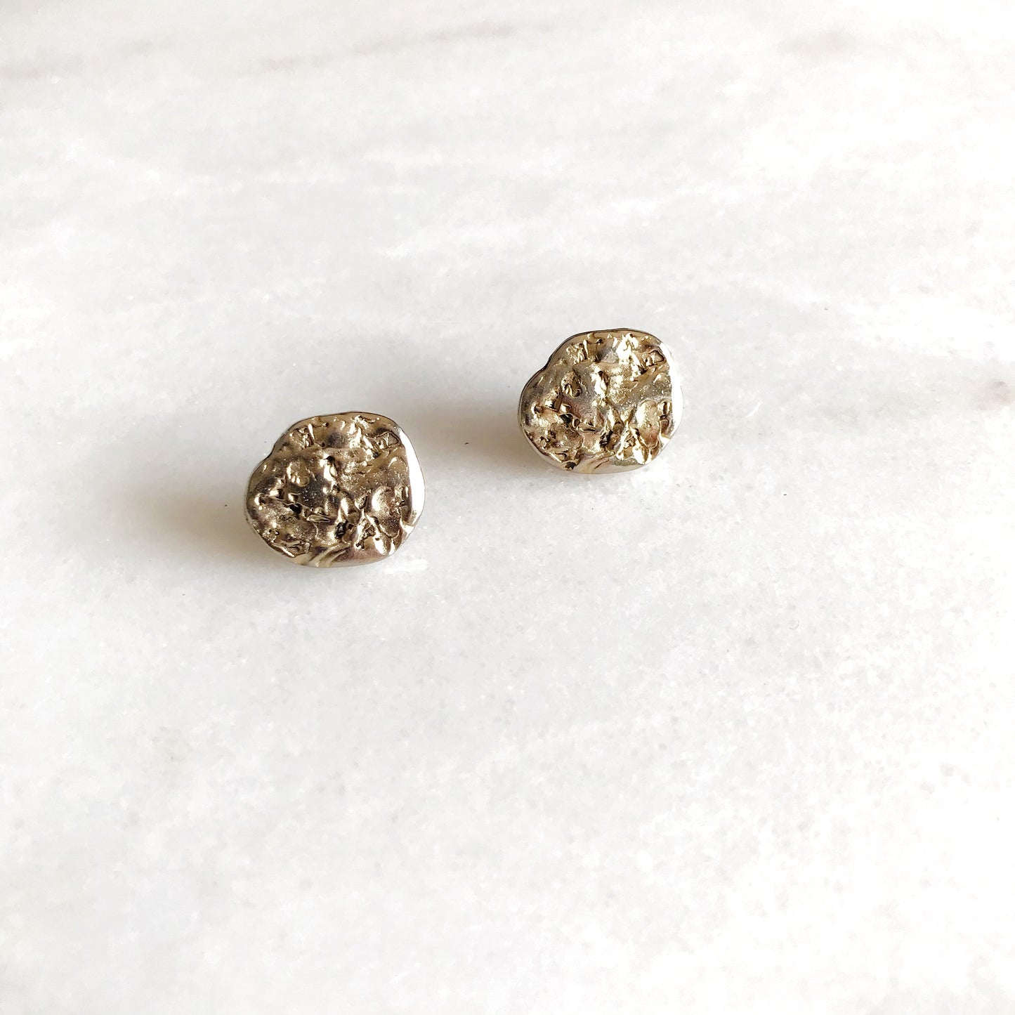 Sculptural Textured Gold Earrings