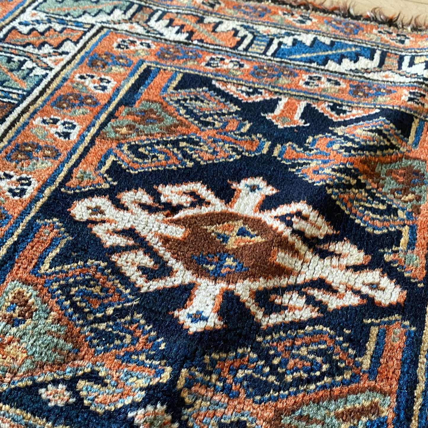 Antique Persian Hand-knotted Rug Mat / Textile