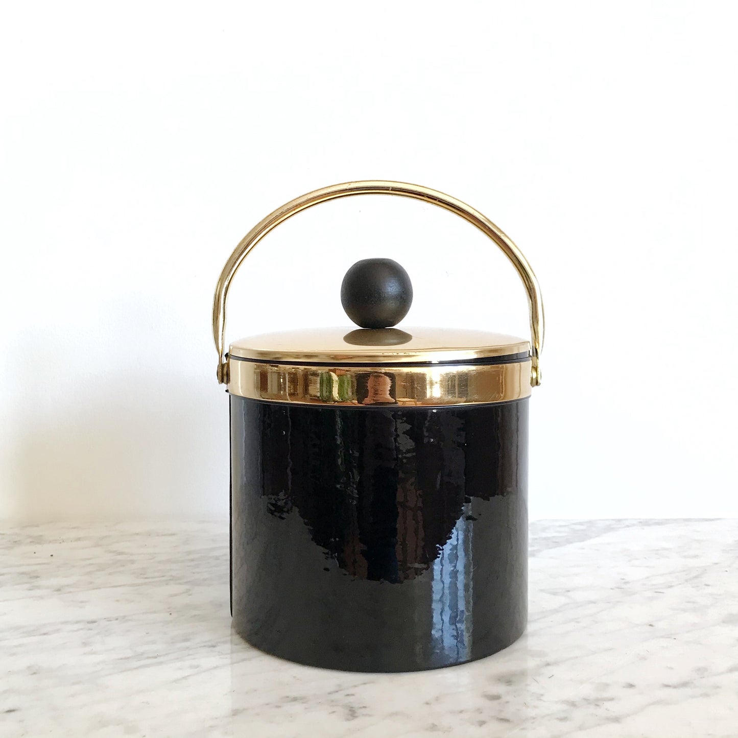 Vintage Black & Gold Ice Bucket
