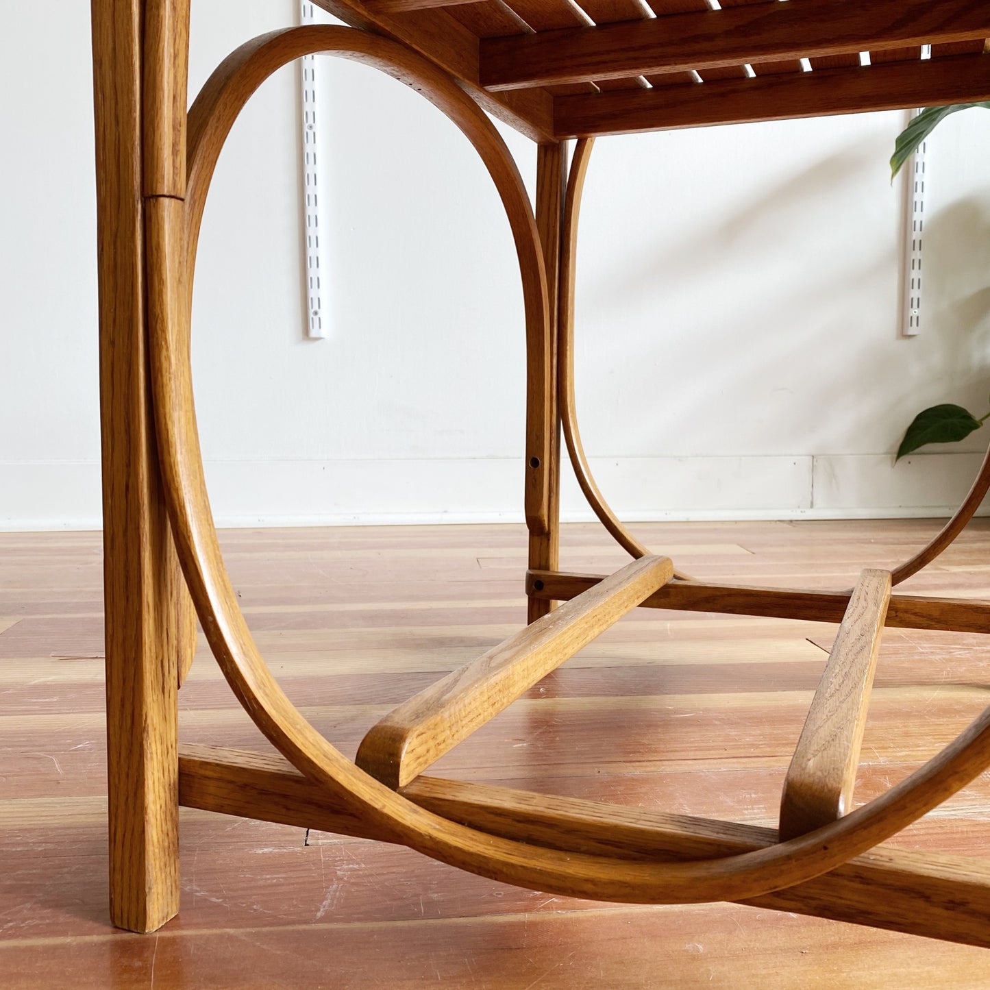 Vintage Bentwood + Slat Bench / Side Table