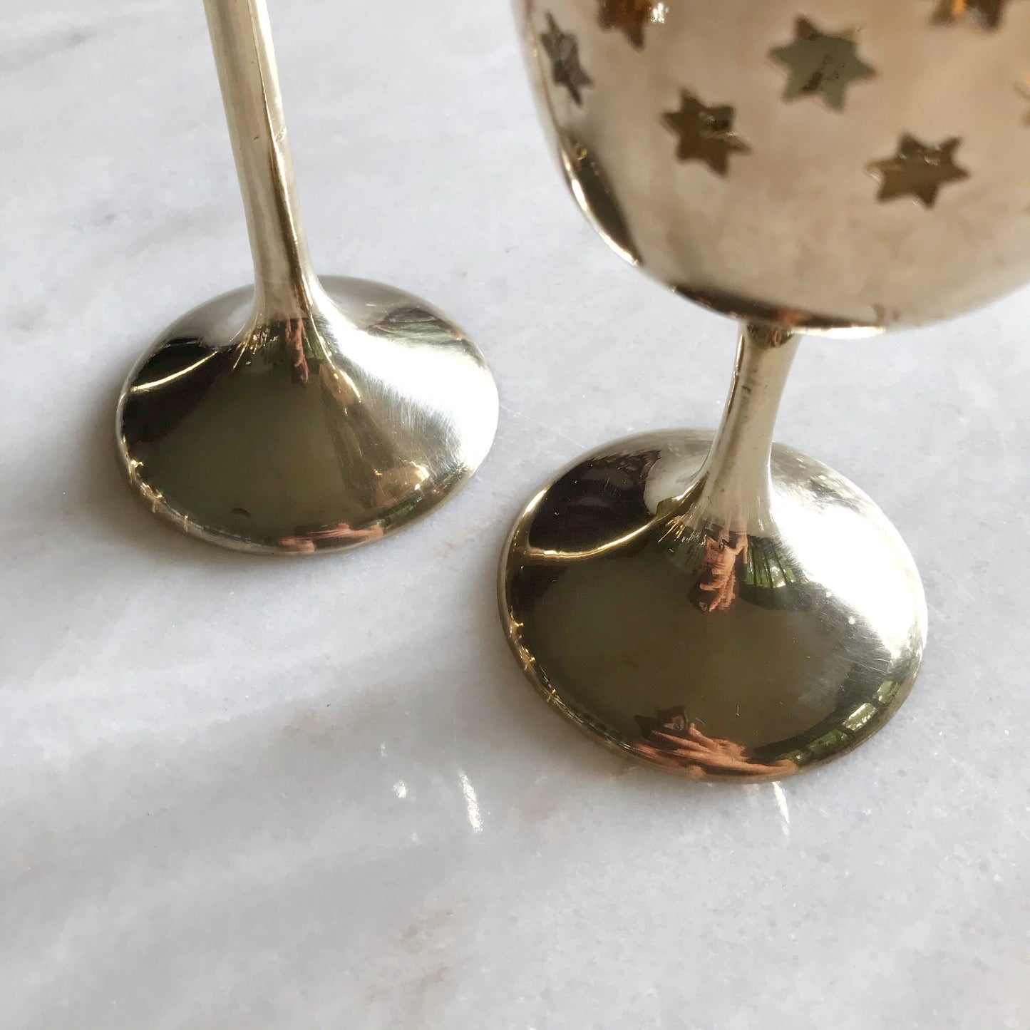 Vintage Starry Brass Candle Lanterns