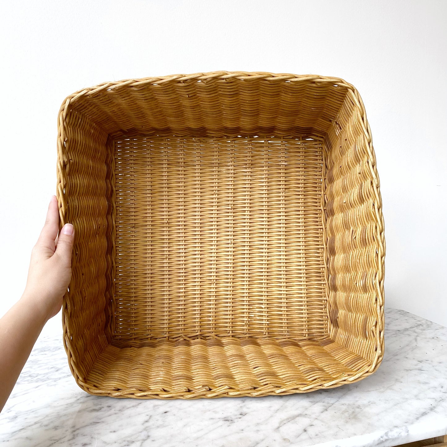 Large Square Wicker Floor Basket