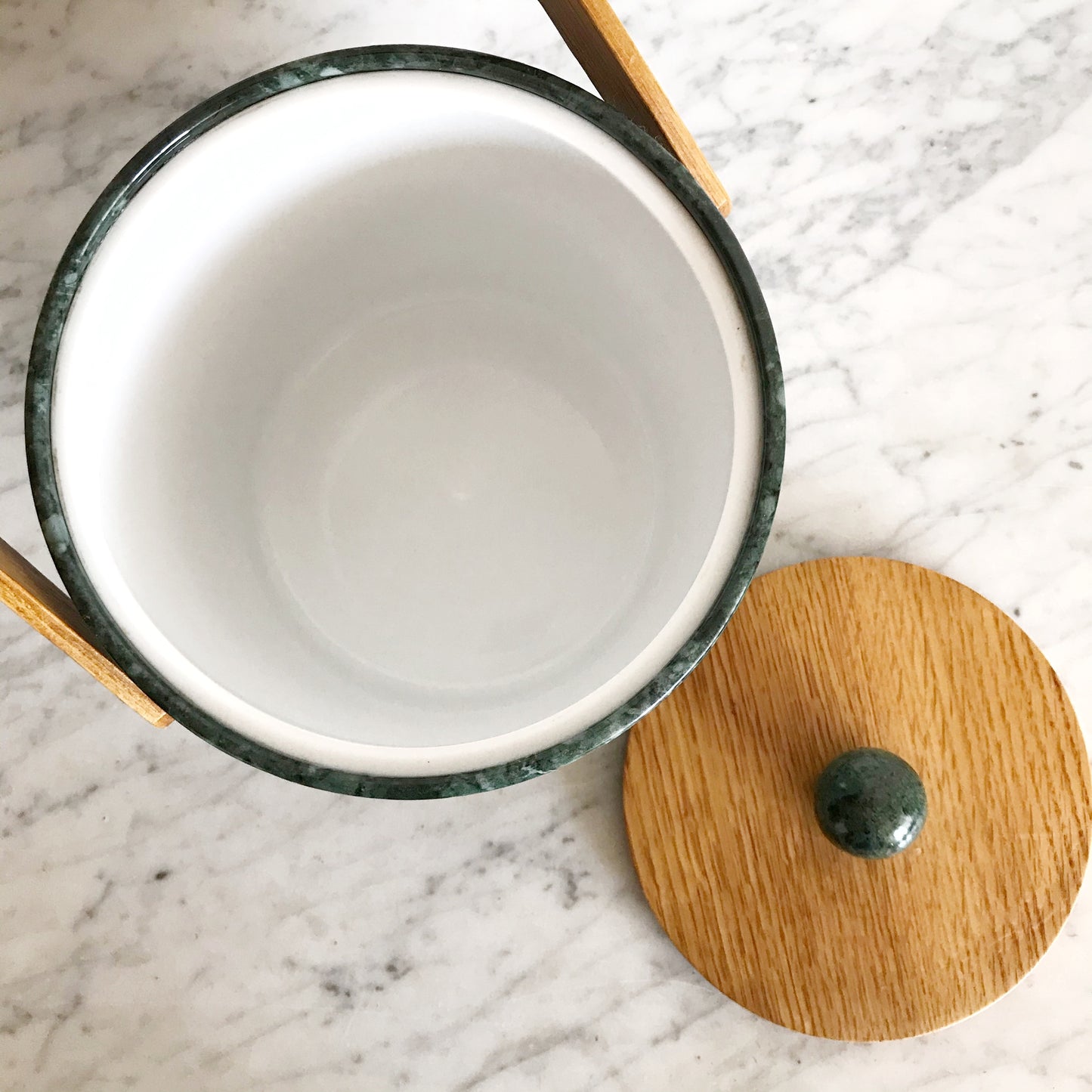 Vintage Faux-Marble Ice Bucket