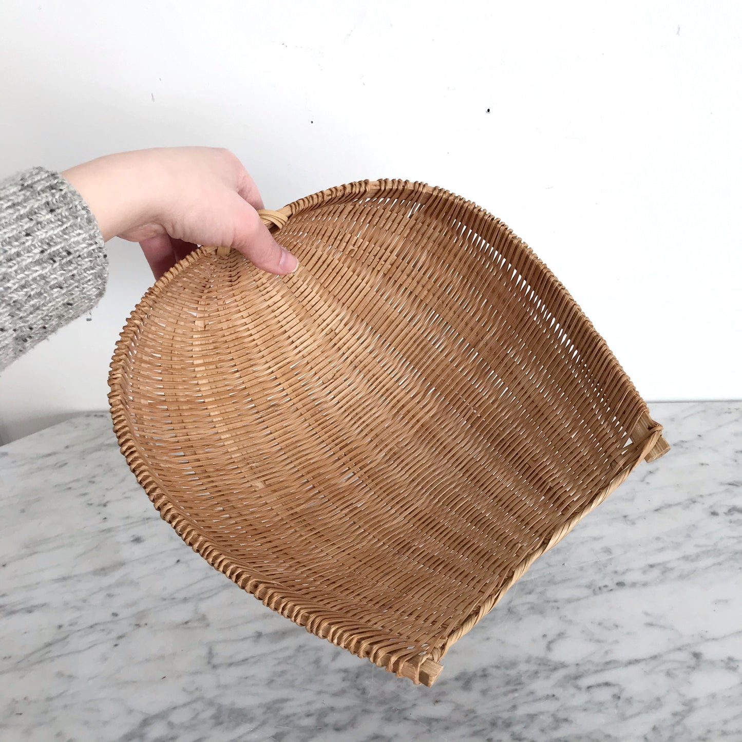 Vintage Woven Wicker Grain Scoop