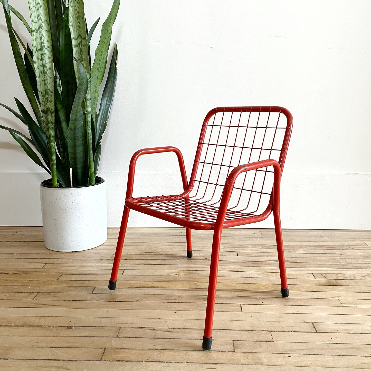 Child’s Vintage Red Metal Chair