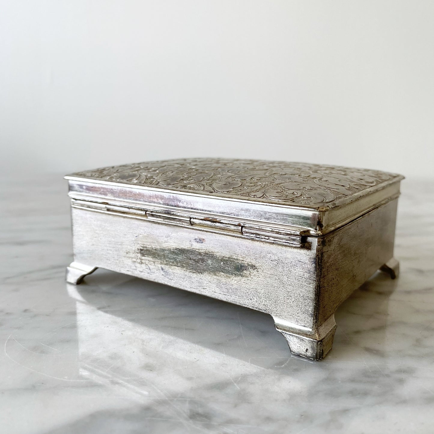 Vintage Silver Jewelry / Trinket Box, Japan