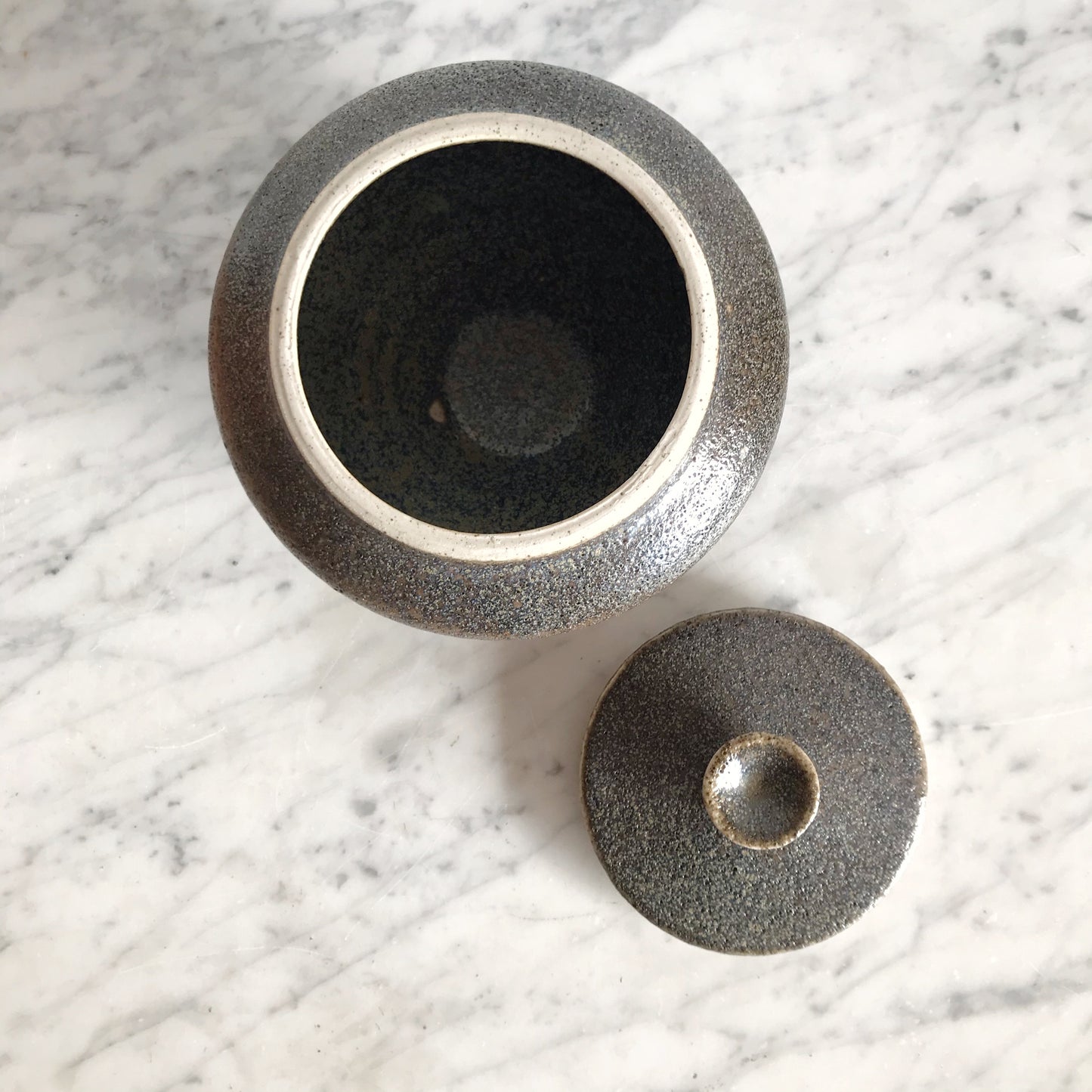 Hand-thrown Studio Pottery Container with Lid