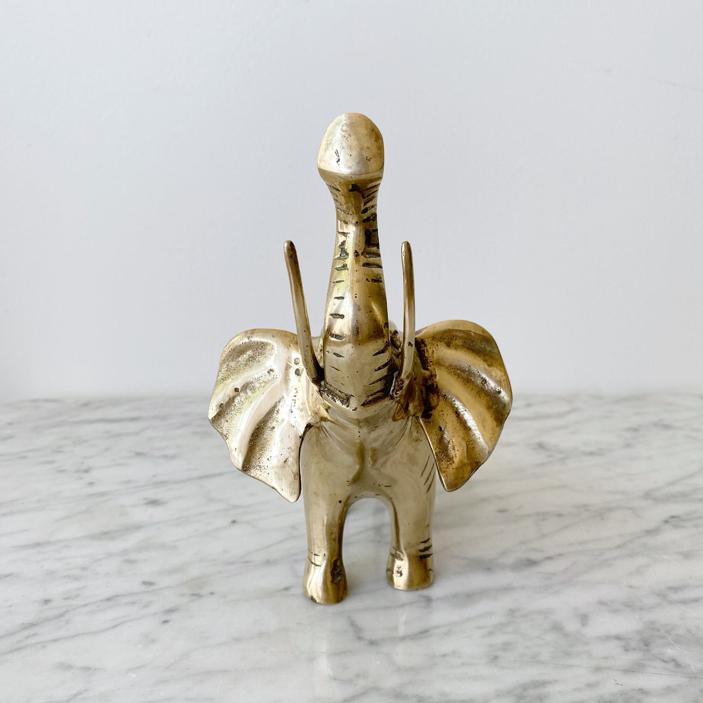 Large Vintage Brass Elephant, 7”