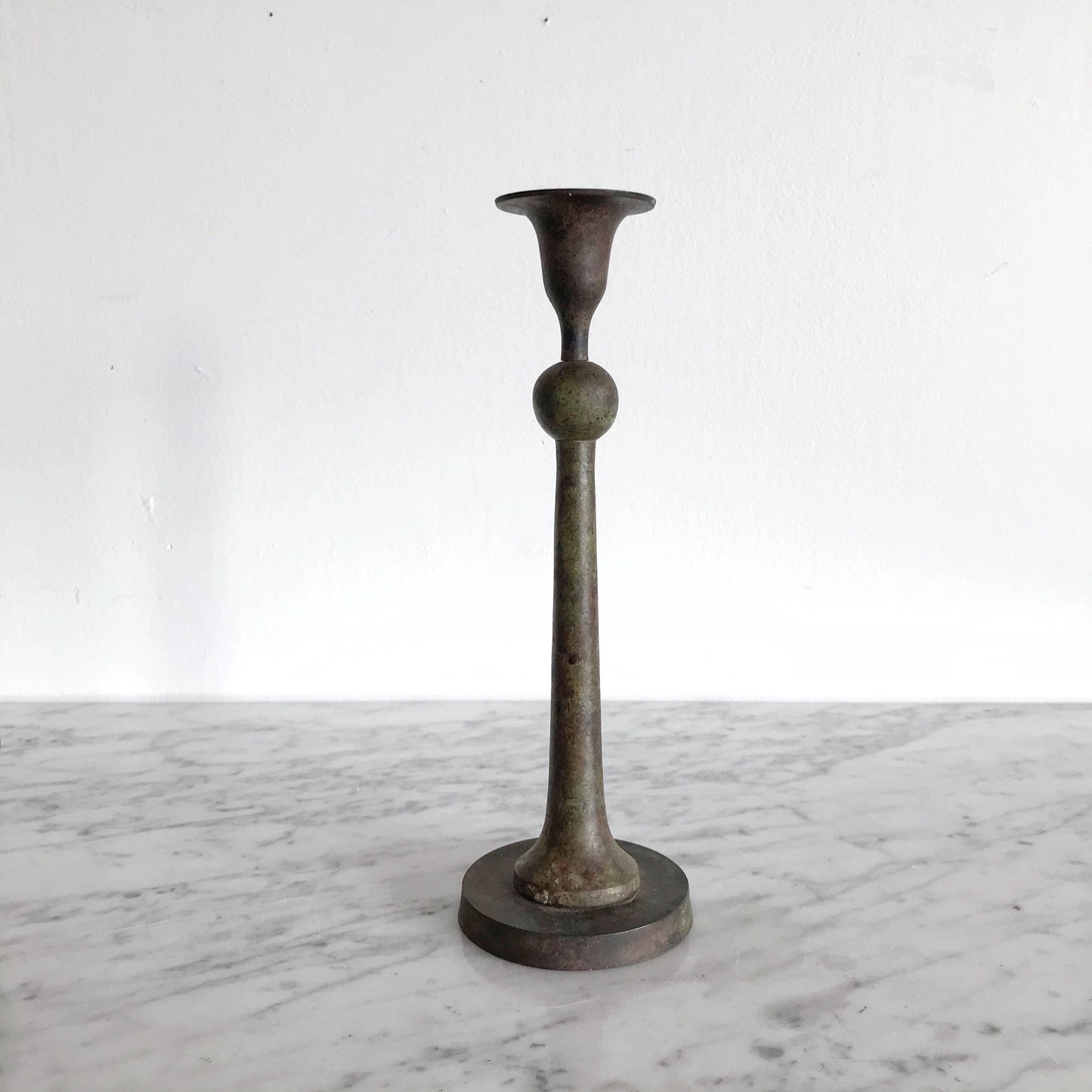 X-Tall Vintage Candle Holder with Patina