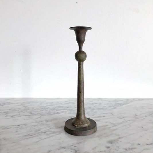 X-Tall Vintage Candle Holder with Patina