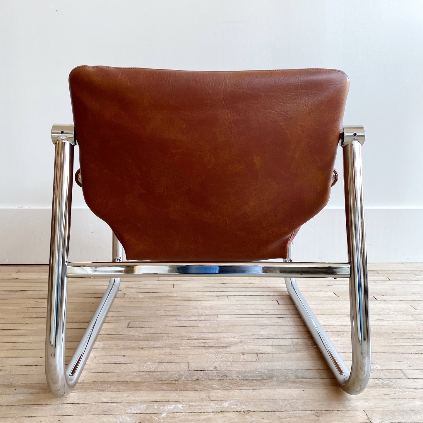 MCM Chrome + Vegan Leather Alpha Chair, by Maurice Burke