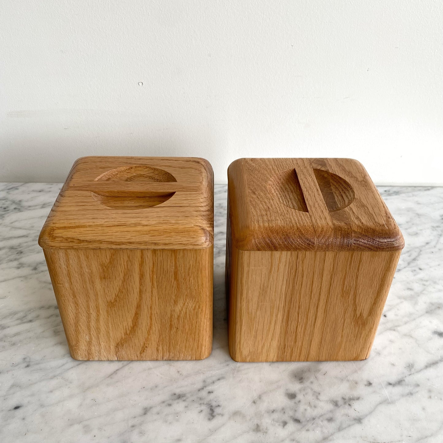 Pair of Vintage Postmodern Wood Storage Containers