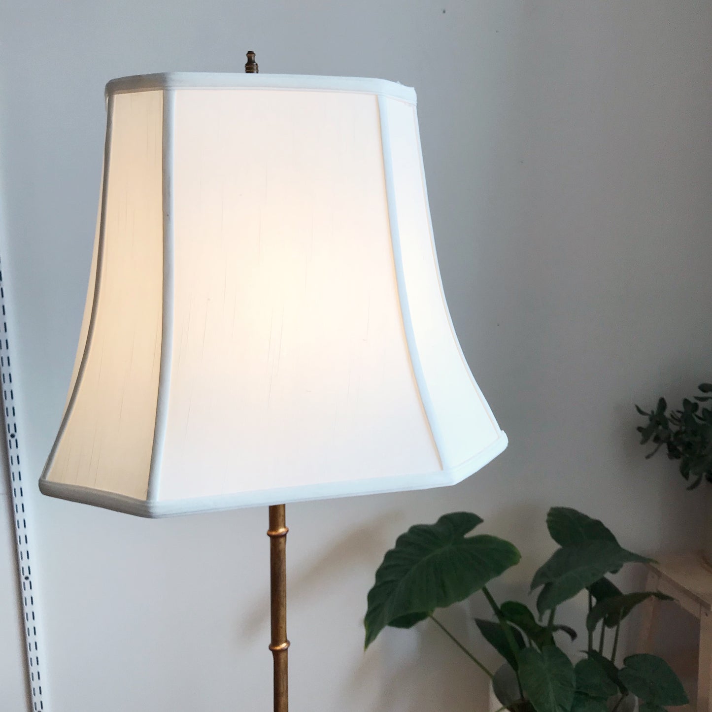 Vintage Hollywood Regency Gold Bamboo Floor Lamp