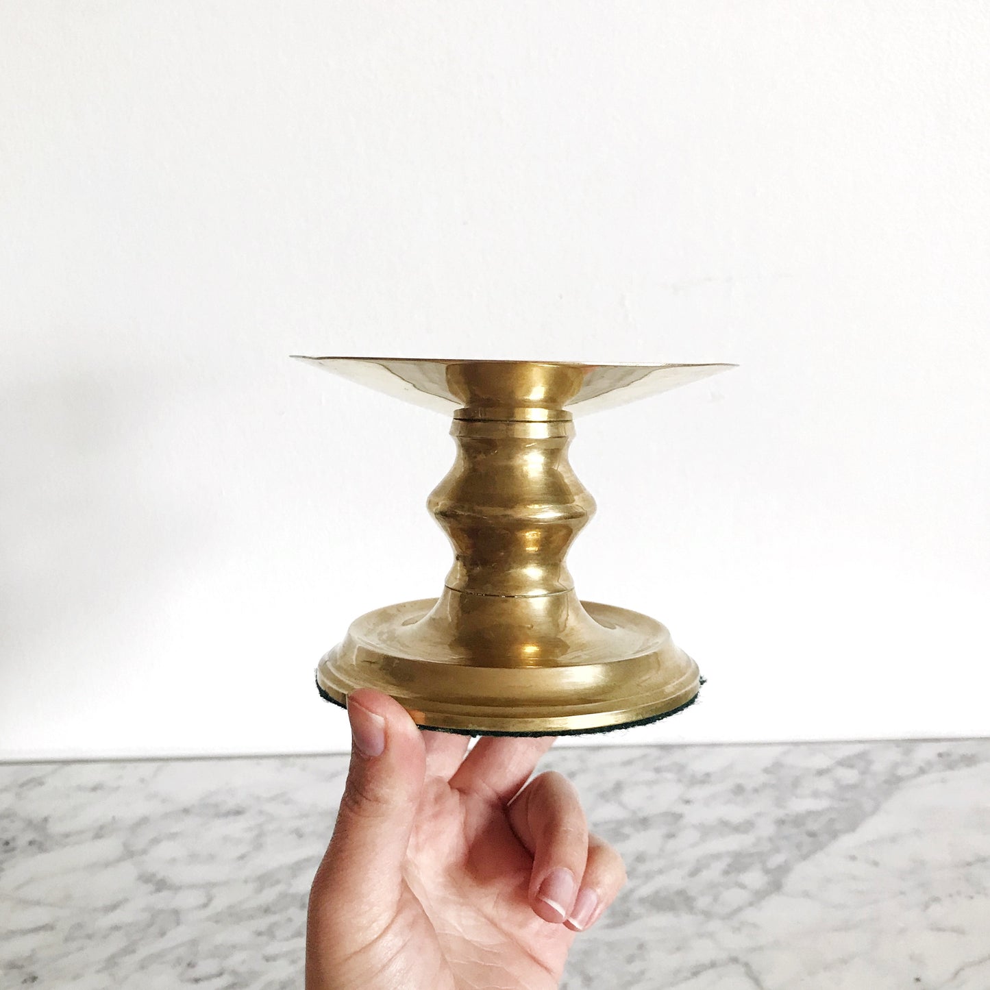 Large Brass Pillar Candle Holder