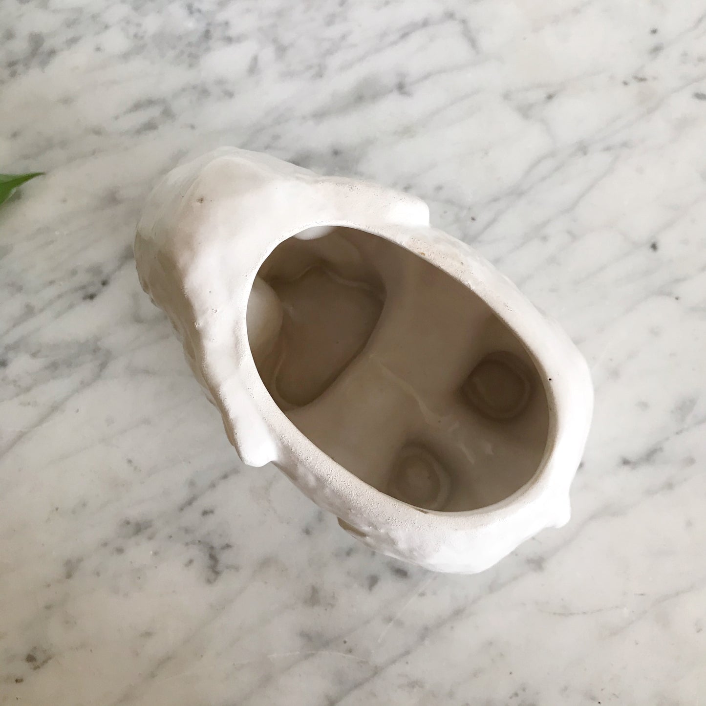 Vintage White Ceramic Elephant Planter