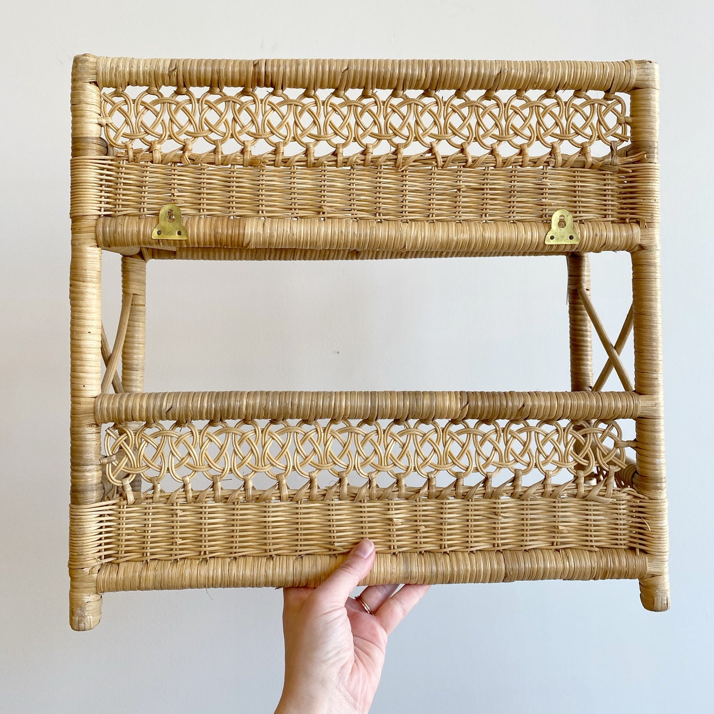 Vintage Double Wicker Shelf