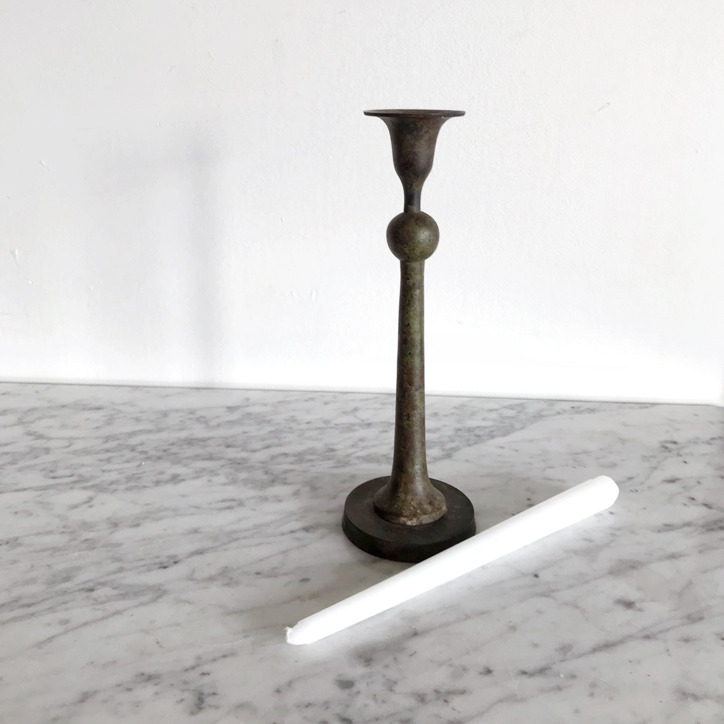 X-Tall Vintage Candle Holder with Patina
