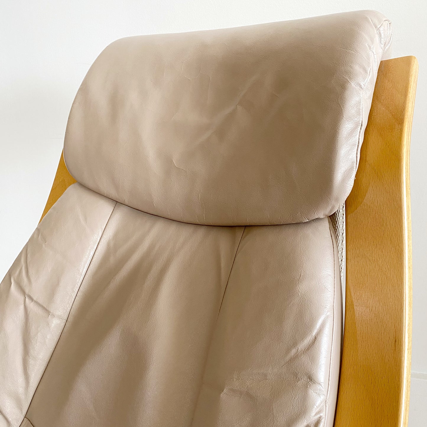 Vintage Scandinavian Leather Rocking Chair