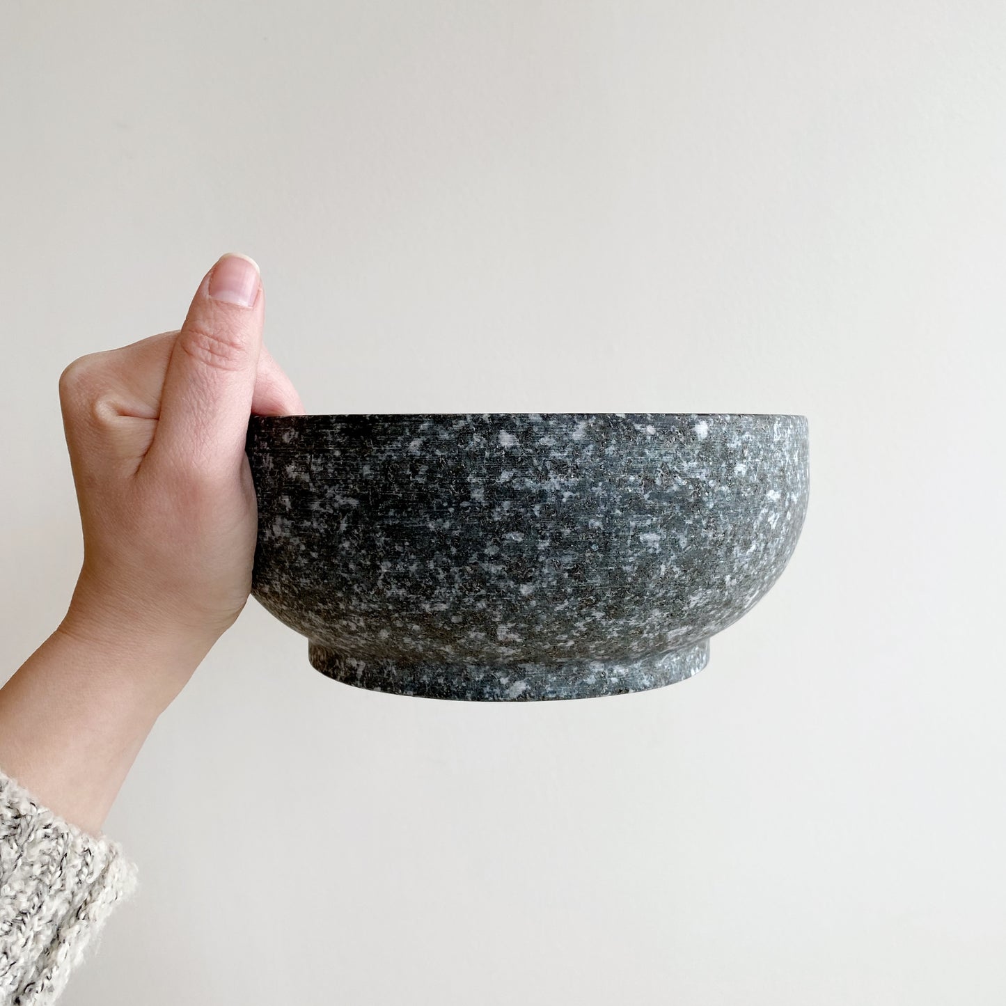 Large Turned Stone Bowl, 8”