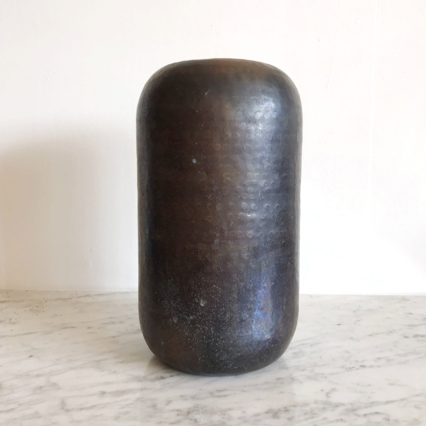 XL Vintage Hammered Bronze Vase