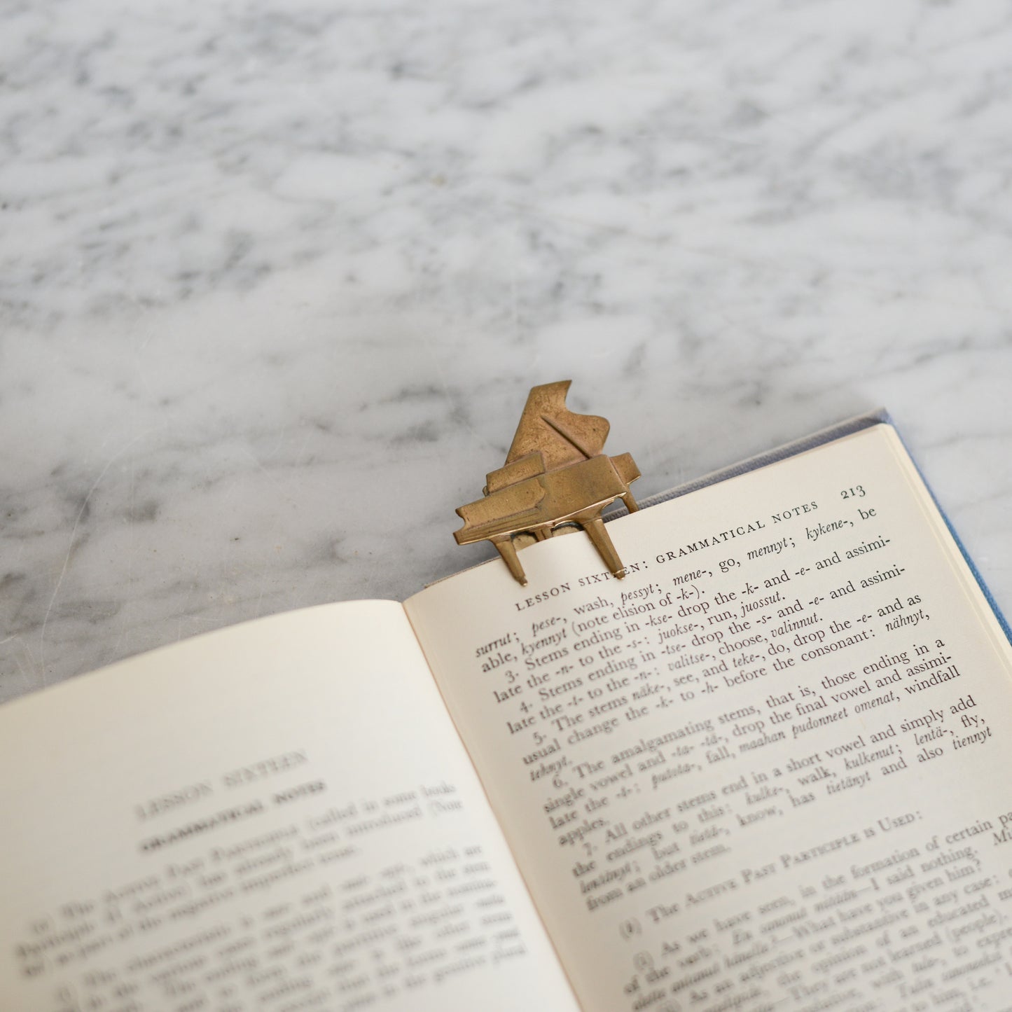 Vintage Brass Piano Bookmark