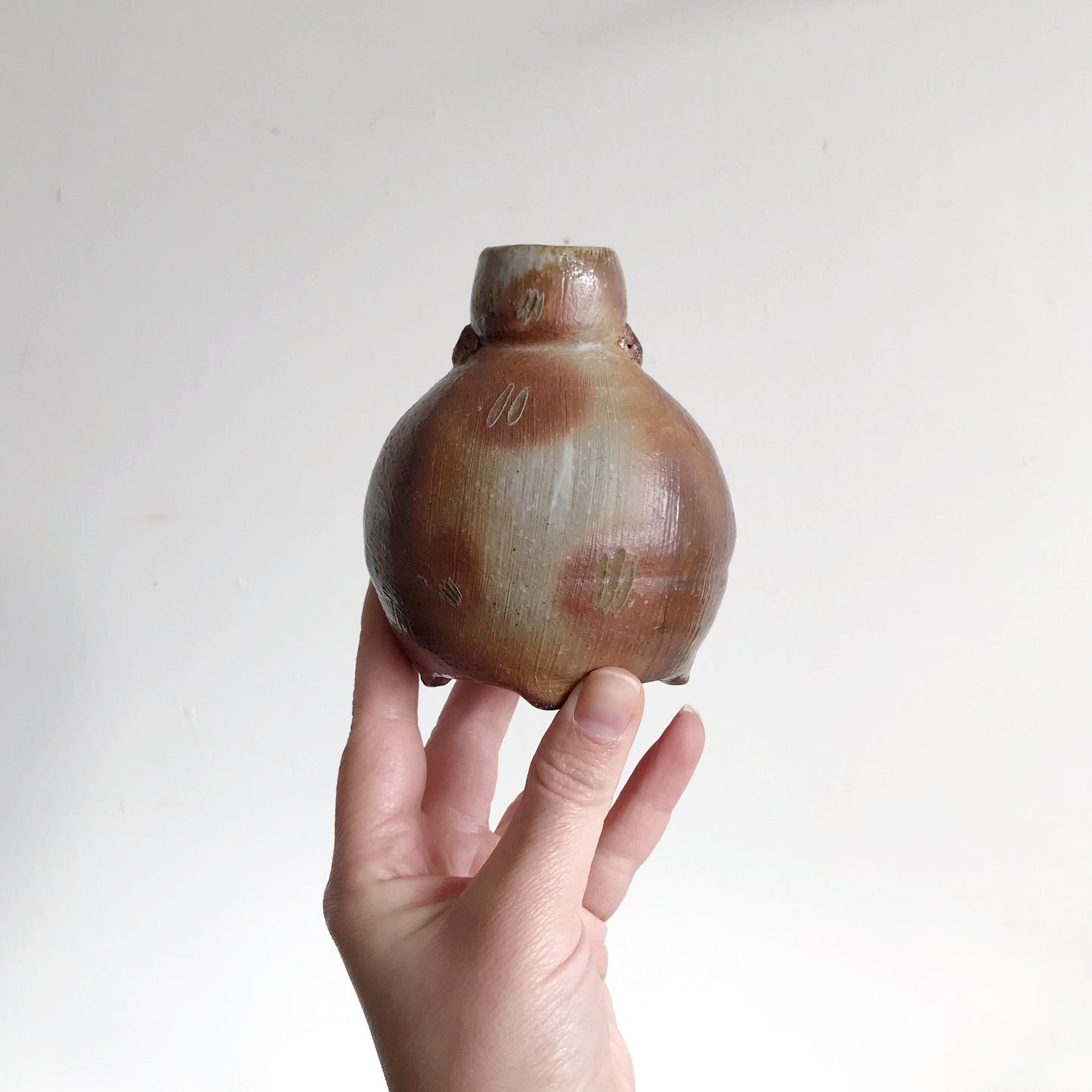 Vintage Studio Pottery Vase, 4.25”