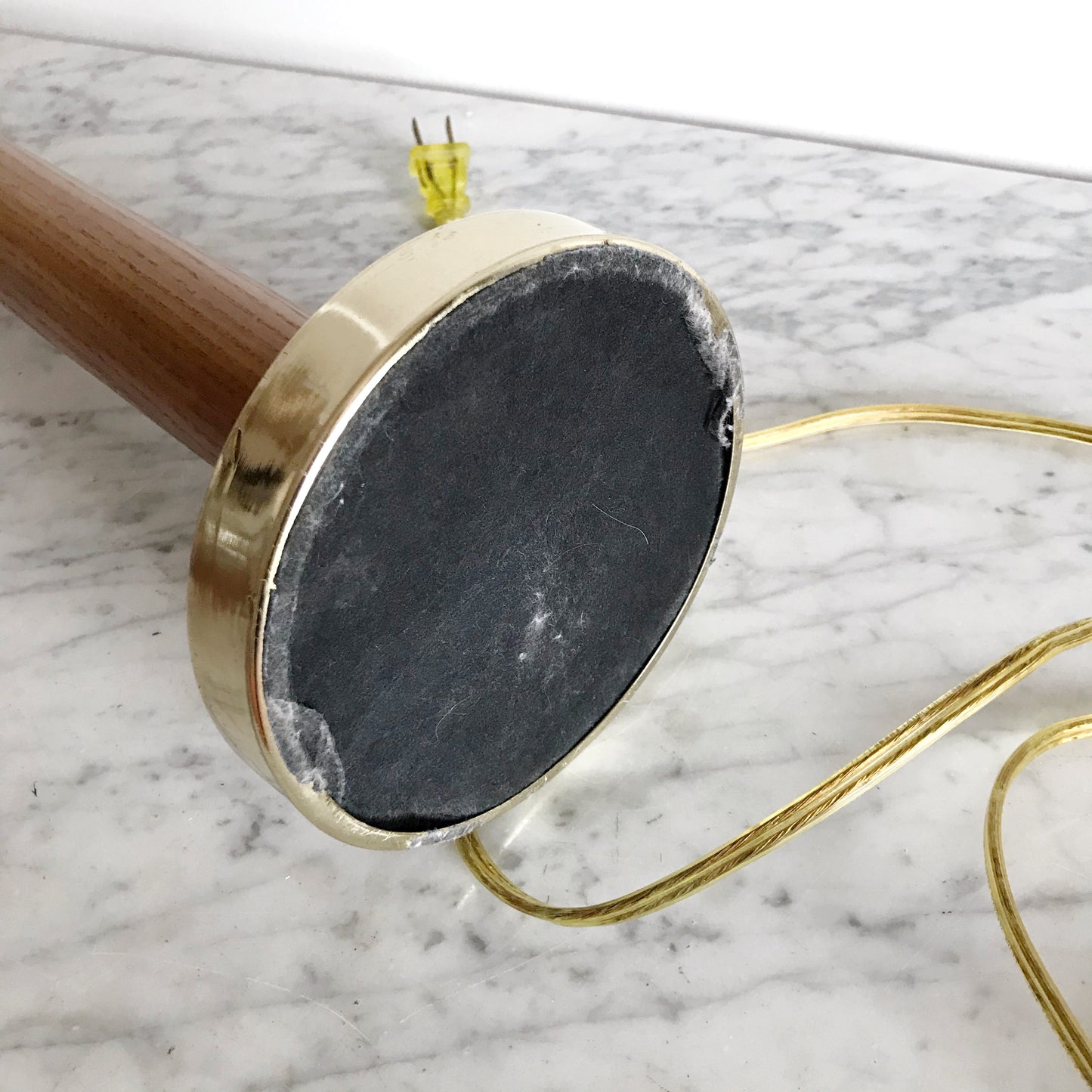 Tall Vintage Wood + Gold Lamp
