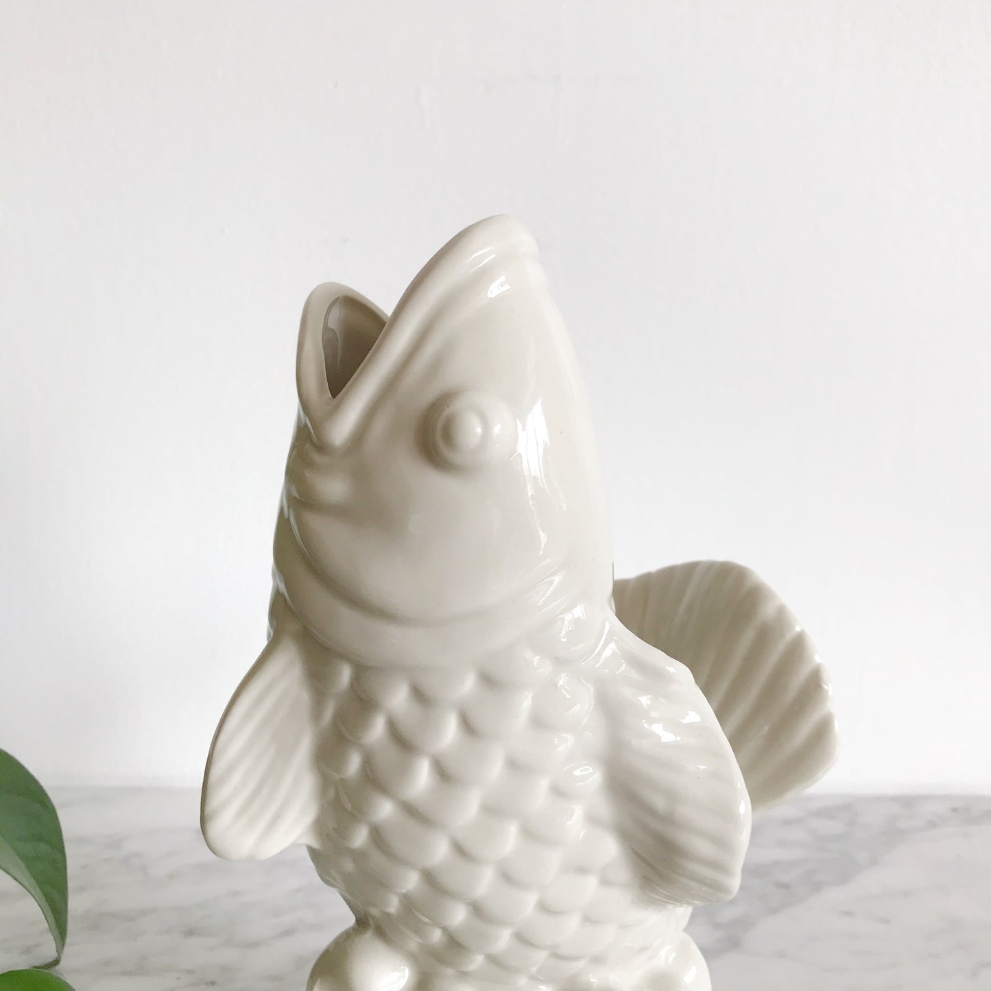 White Ceramic Fish Vase
