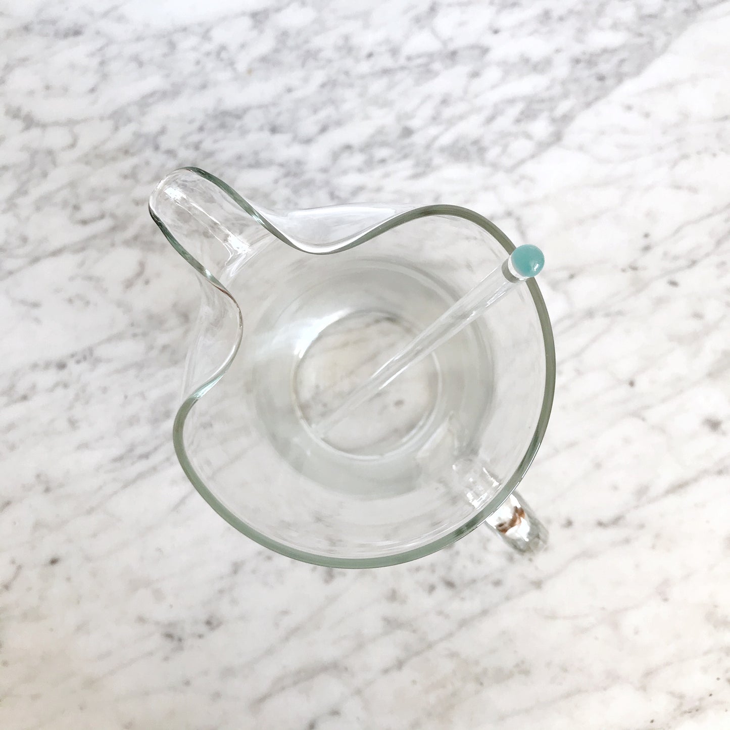 Extra Tall Vintage Glass Pitcher & Stir Stick