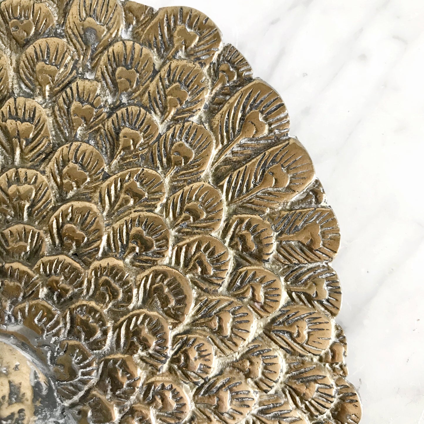 Vintage Brass Peacock Bookends