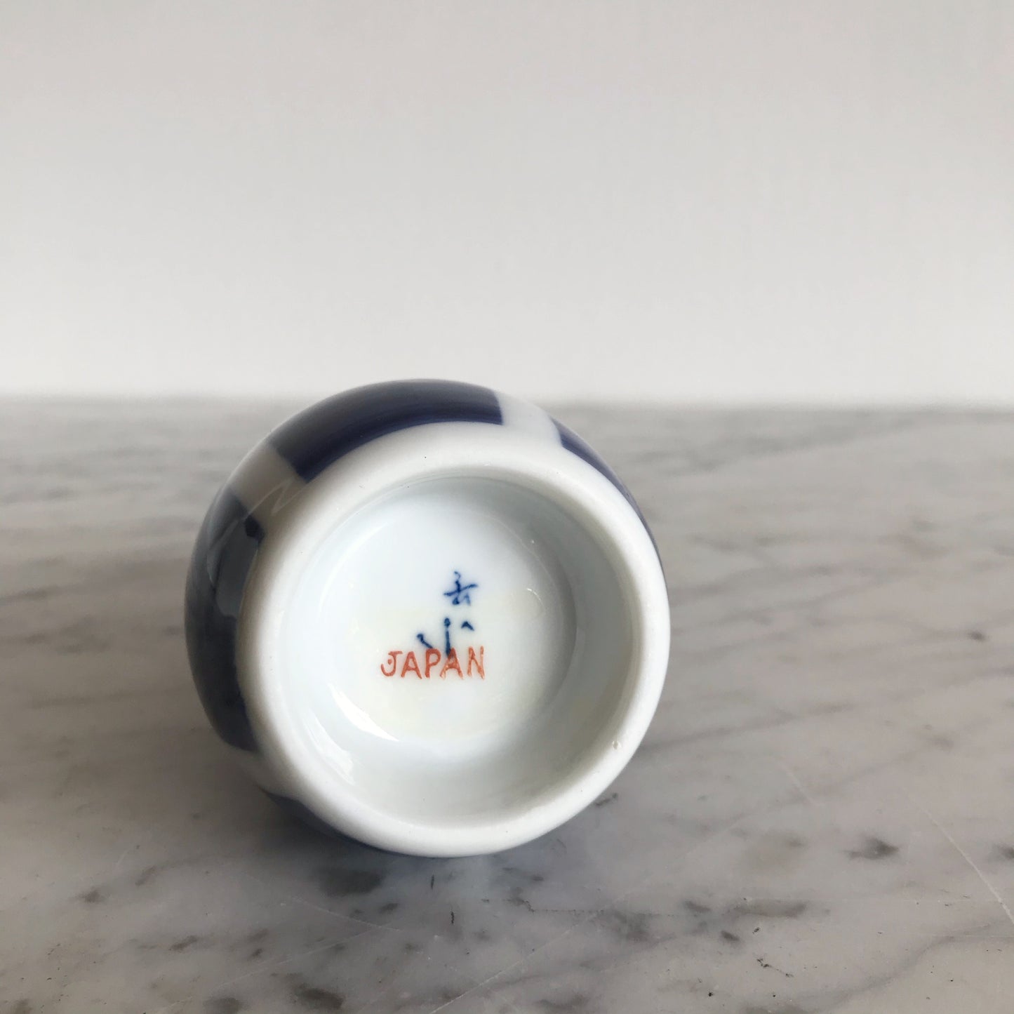 Blue + White Striped Bud Vase, Japan