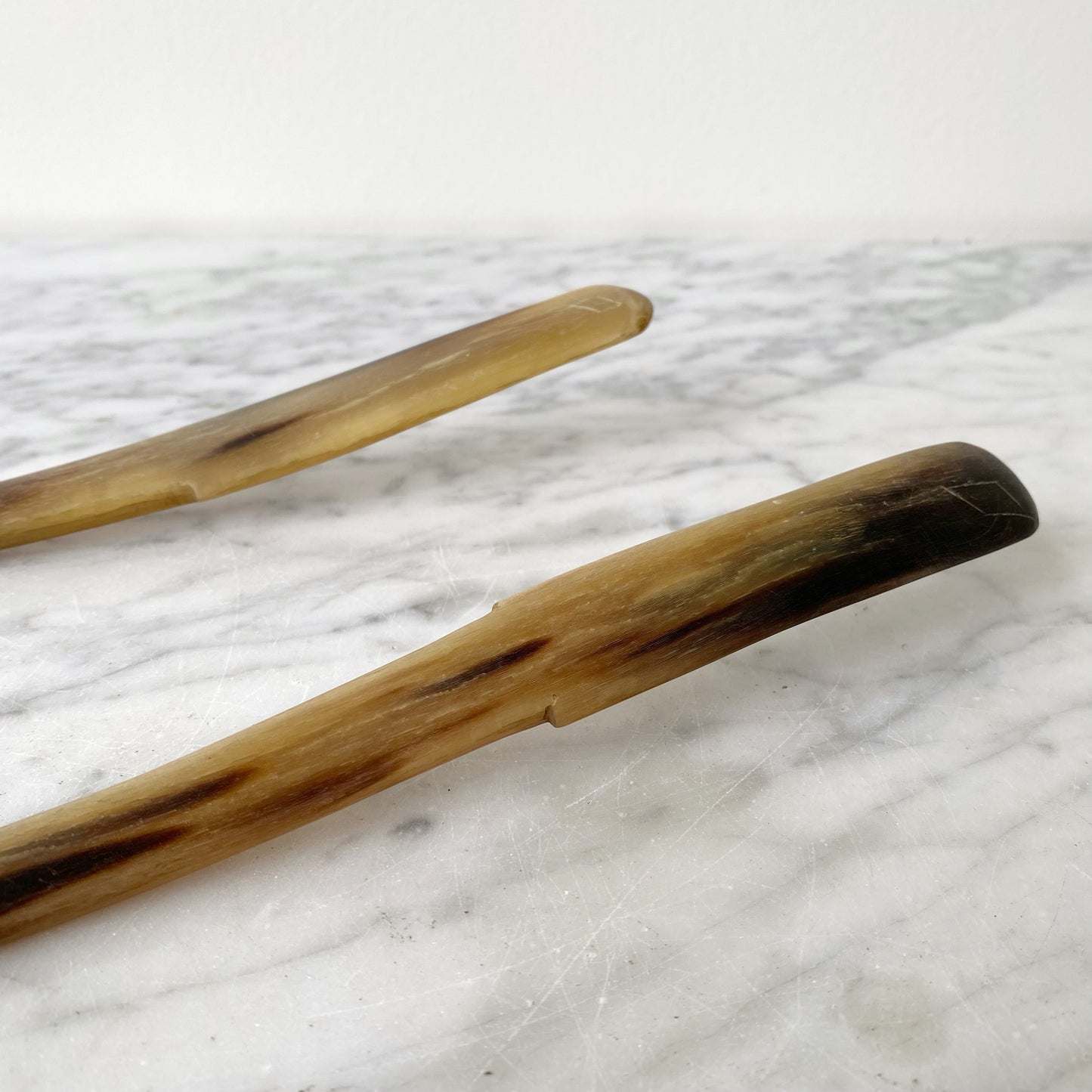 Single XL Vintage Horn Serving Spoon / Ladle