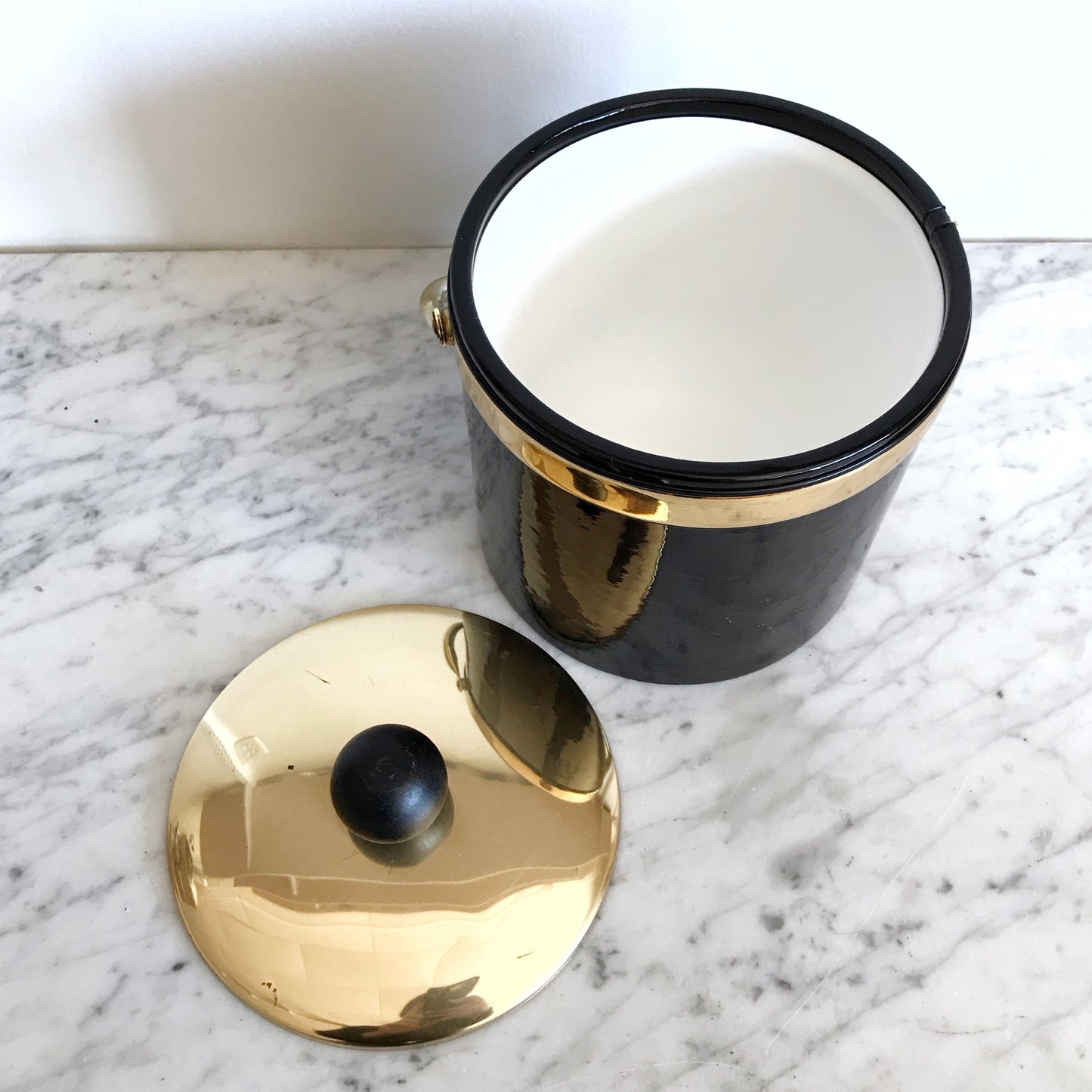 Vintage Black & Gold Ice Bucket