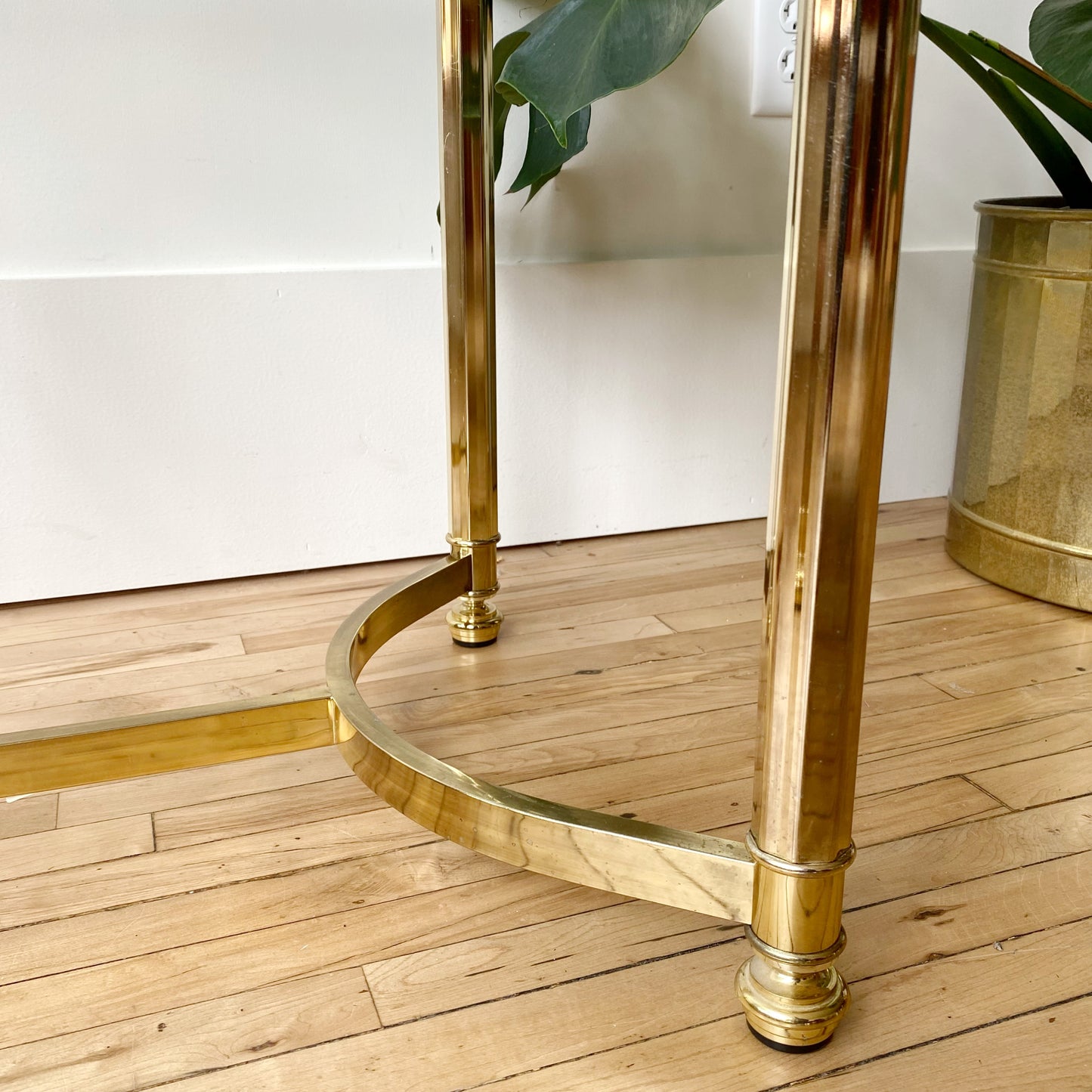 Vintage Brassy Glass Tables